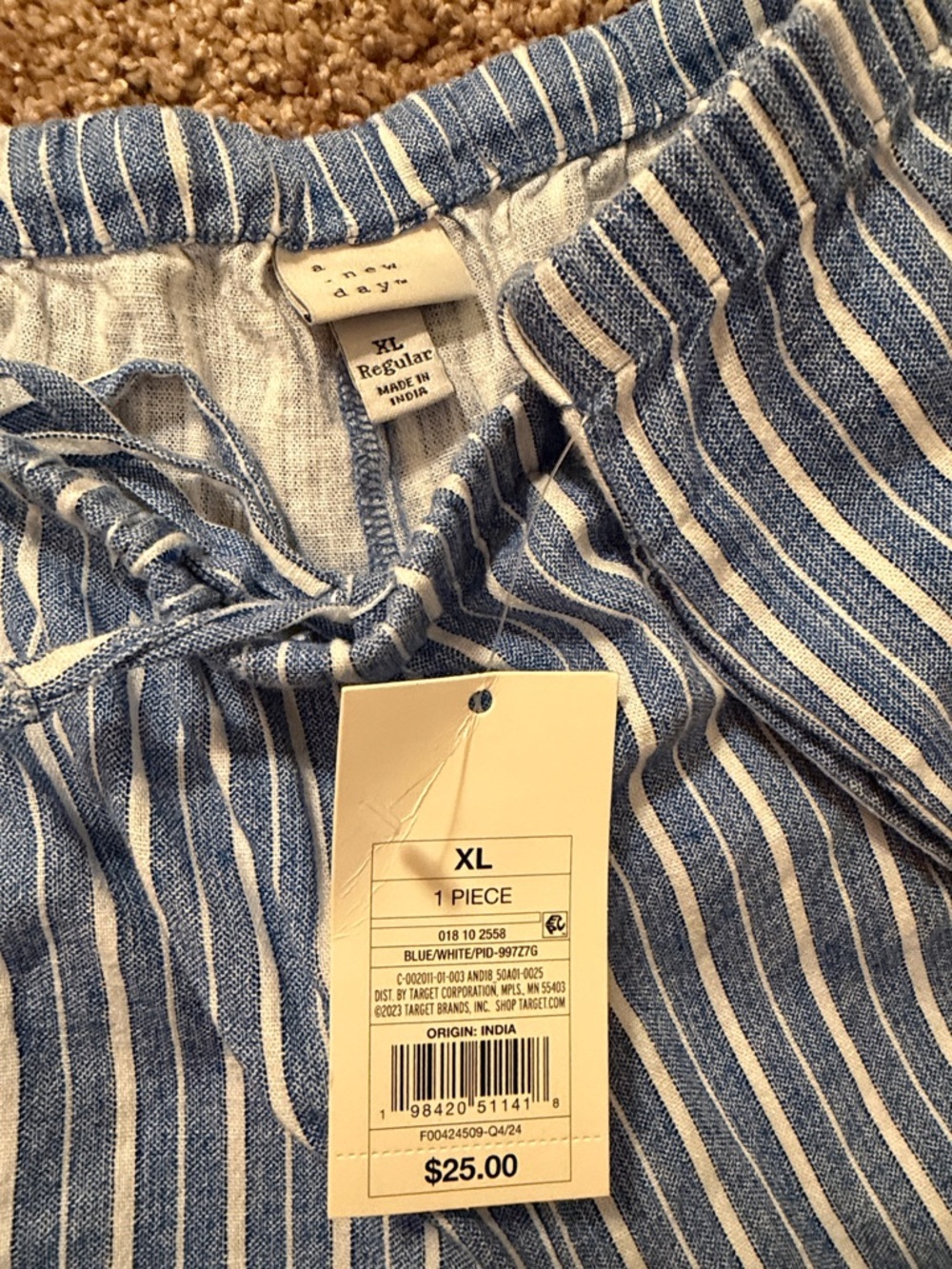 NWT A New Day Linen Blend Pants - XL - Picture 2 of 3